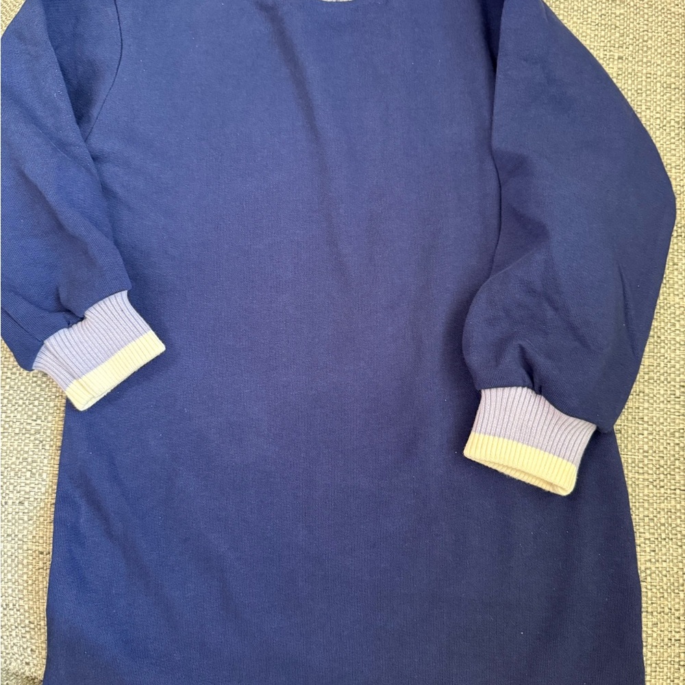 Hanna Andersson Blue Long Sleeve Dress with Ribbed Cuffs